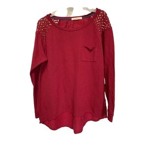 Free with purchase! XL Rewind red cut out long sleeve blouse